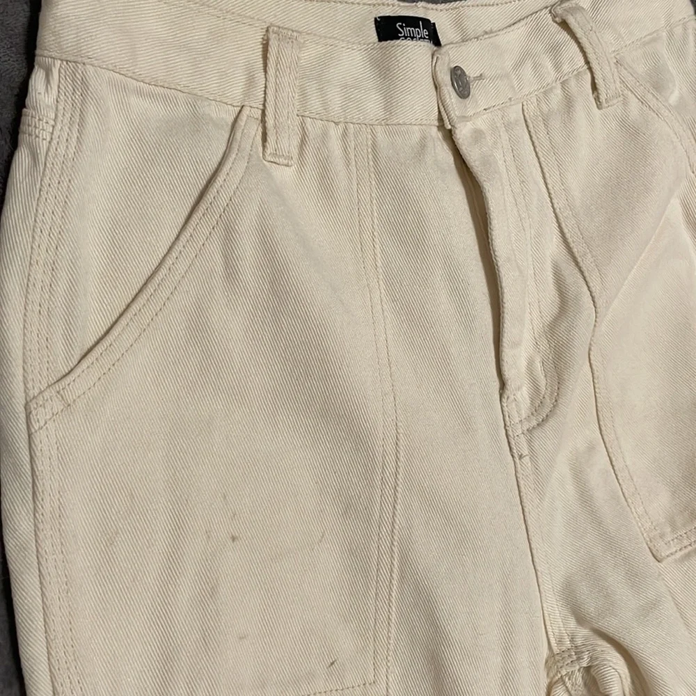 Cream Ripped Baggy Jeans - Picture 7 of 7